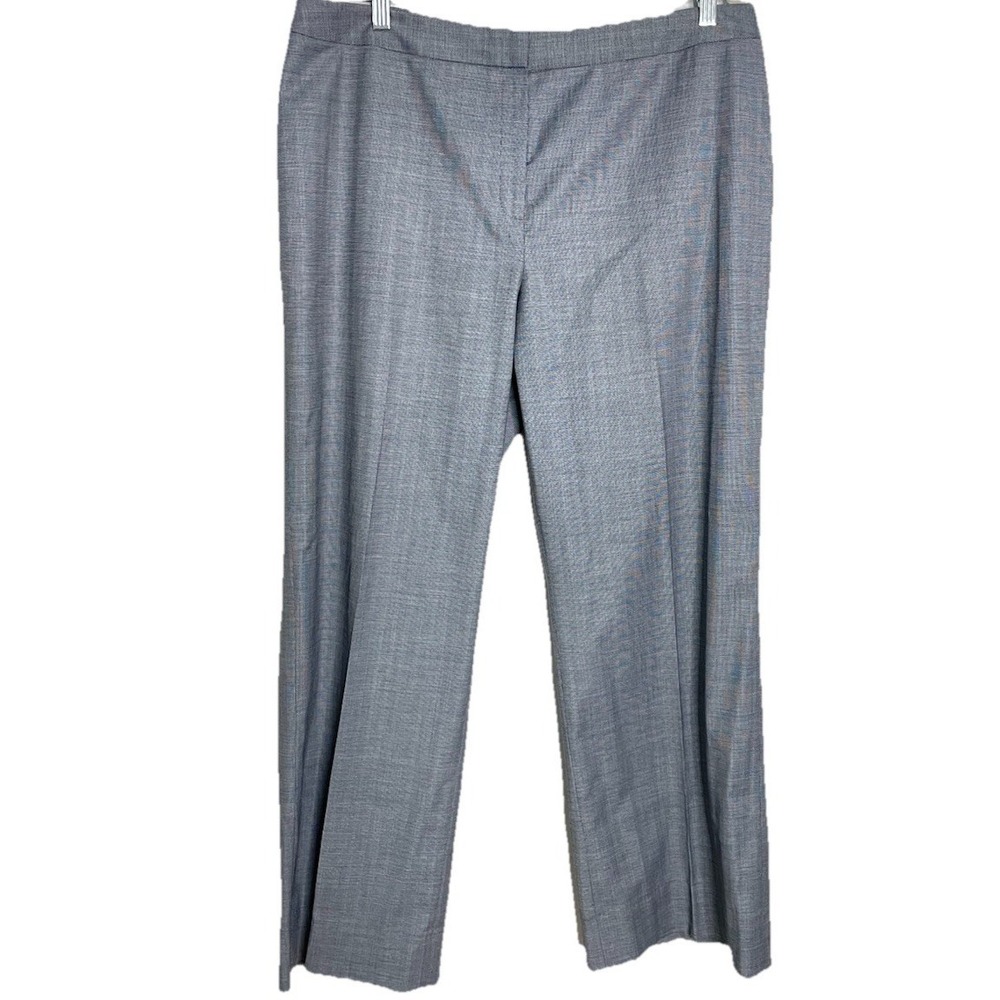 Lafayette 148 Gray Wool Blend Menswear Dress Pants Work Career Size 16
